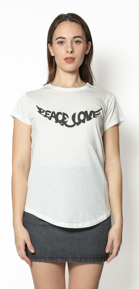 ZADIG & VOLTAIRE T-SHIRT PEACE & LOVE WINGS