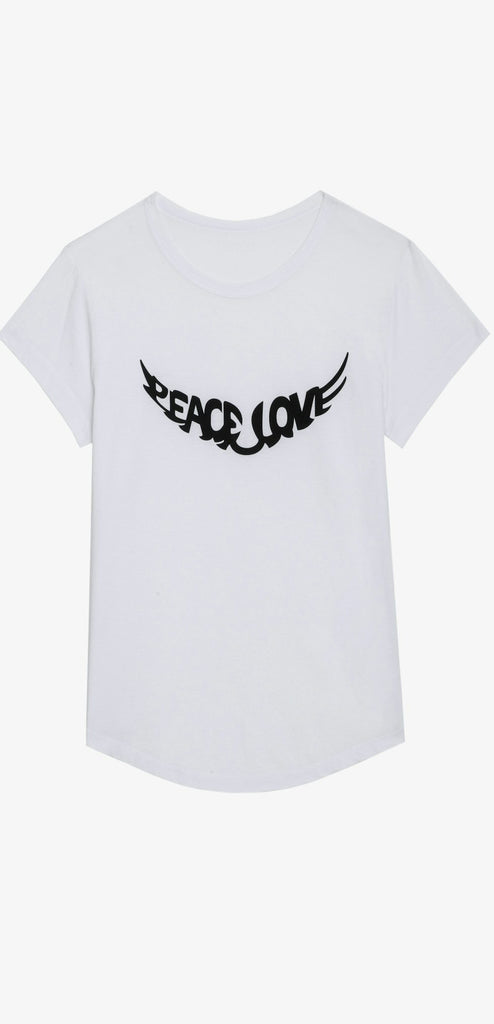 ZADIG & VOLTAIRE T-SHIRT PEACE & LOVE WINGS