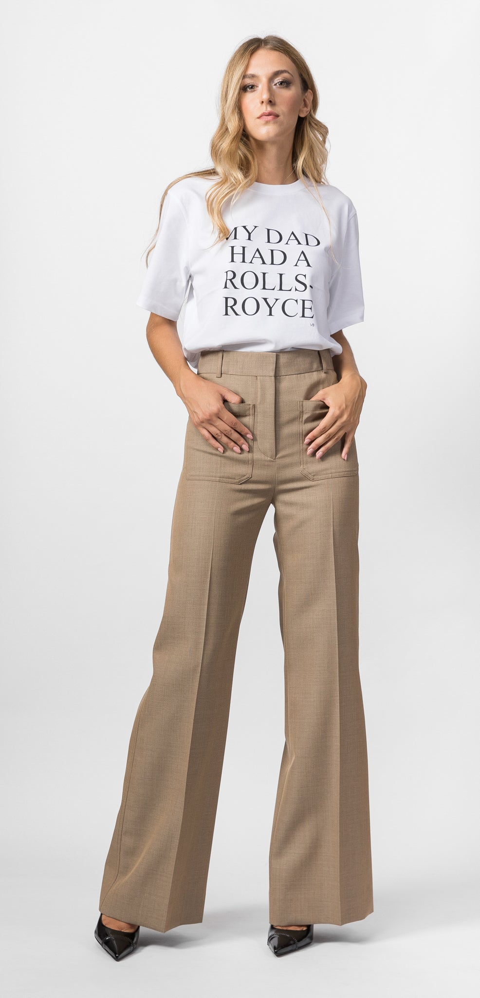 VICTORIA BECKHAM ALINA TROUSER IN TOBACCO | Dafne Shop