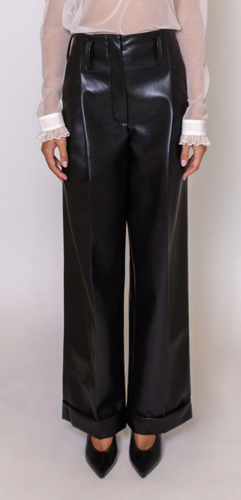 PHILOSOPHY BY LORENZO SERAFINI OVER LEATHER TROUSERS
