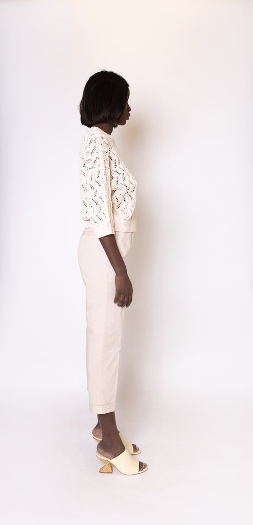 PESERICO EASY TROUSERS IN SAND COLOUR