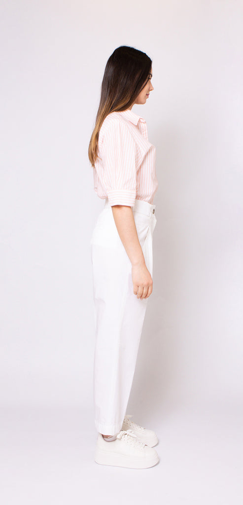 PESERICO EASY WHITE WIDE TROUSERS