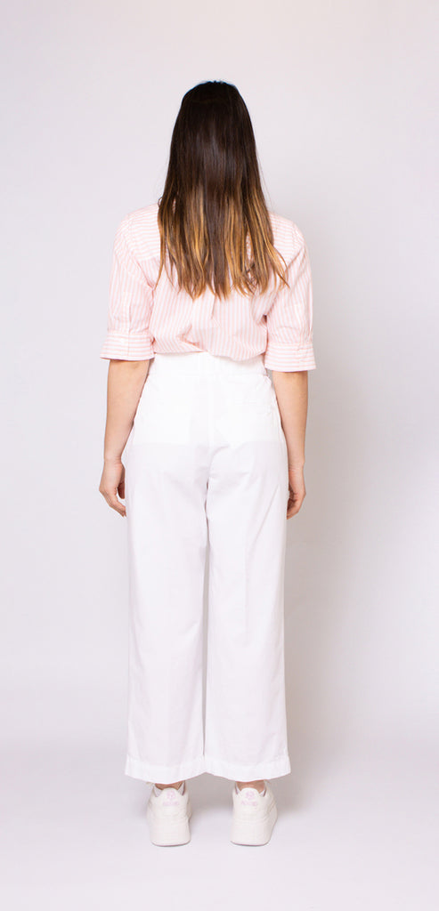 PESERICO EASY WHITE WIDE TROUSERS