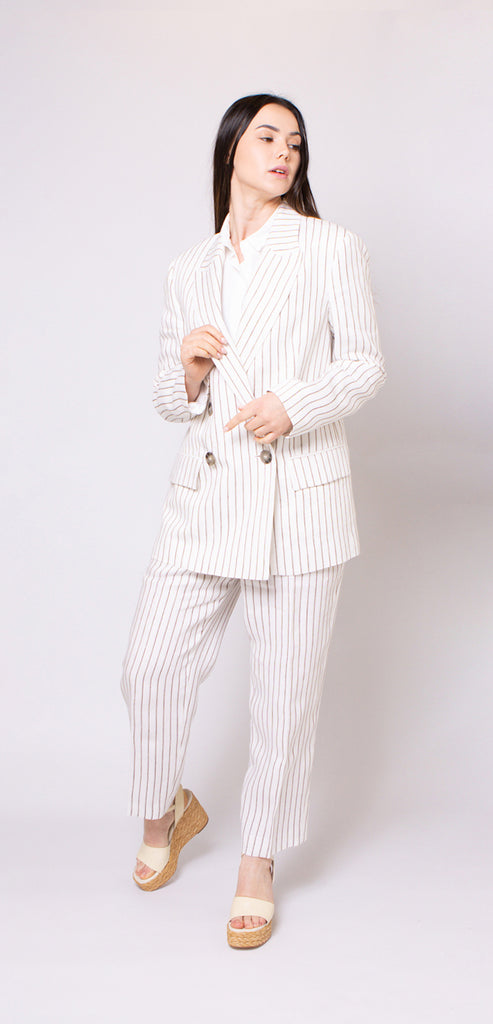 PESERICO EASY STRIPED TROUSER