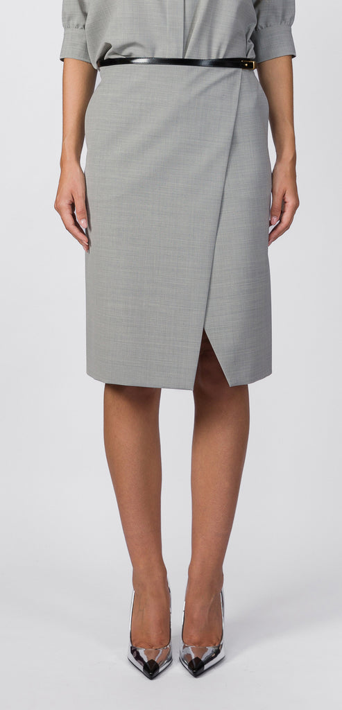 PHILOSOPHY BY LORENZO SERAFINI GREY SKIRT WITH BELT