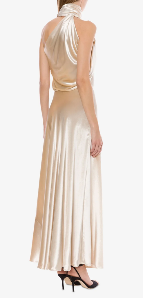 ALBERTA FERRETTI ABITO MONOSPALLA IN VELLUTO