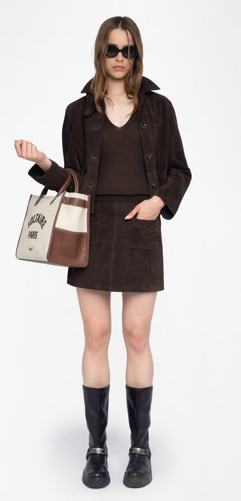 ZADIG & VOLTAIRE JAIME SUEDE SKIRT