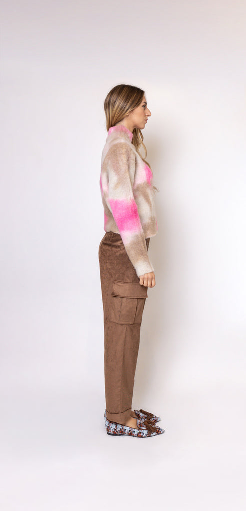 PESERICO EASY SWEATER IN PINK TRICOT