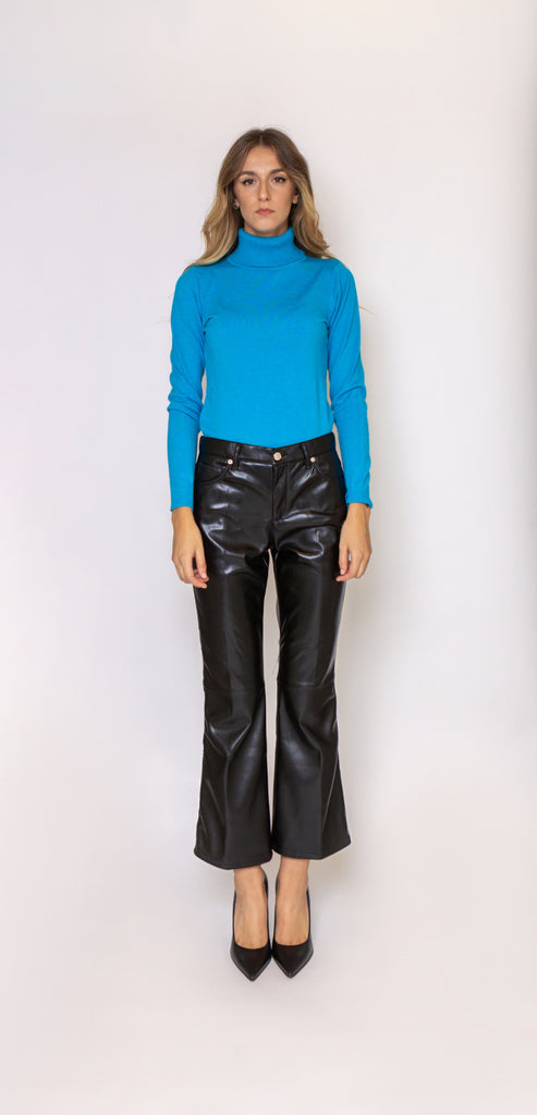 I LOVE MY PANTS PANTALONE NERO KENDALL IN ECOPELLE