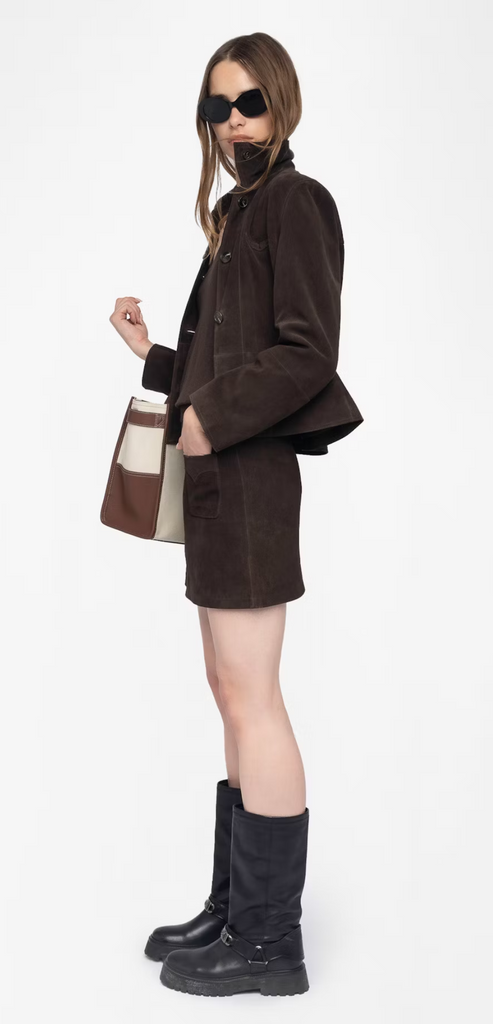ZADIG & VOLTAIRE JAIME SUEDE SKIRT