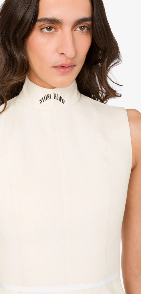 MOSCHINO COTTON RAW CANVAS DRESS