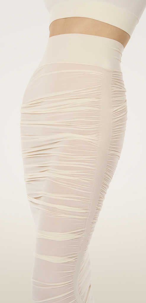 WOLFORD CREAM SHEER DRAPE SKIRT
