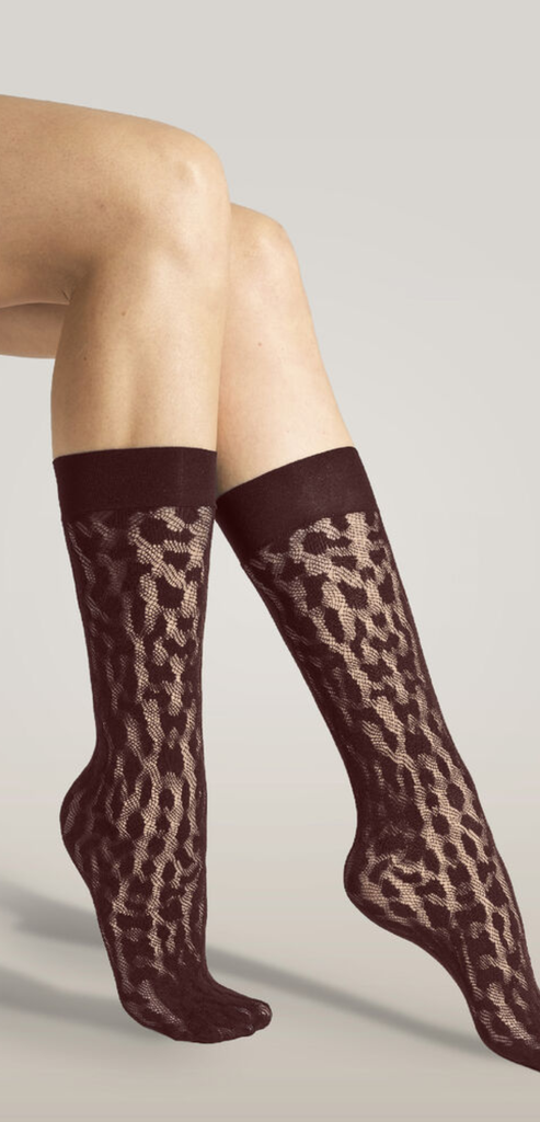 WOLFORD MAHAGONY REPTILE NET SOCKS