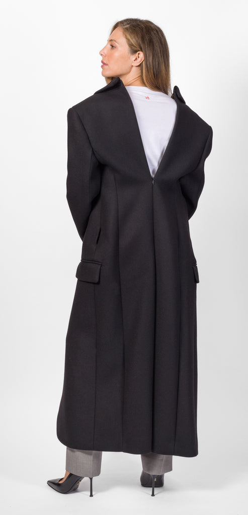 VICTORIA BECKHAM CAPPOTTO MONOPETTO NERO