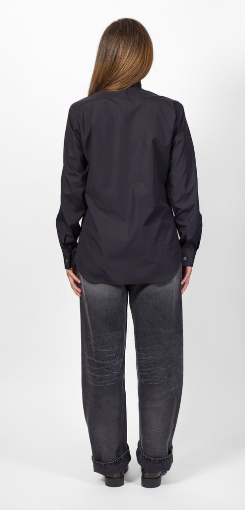 MOSCHINO CAMICIA IN POPELINE DI COTONE NERA