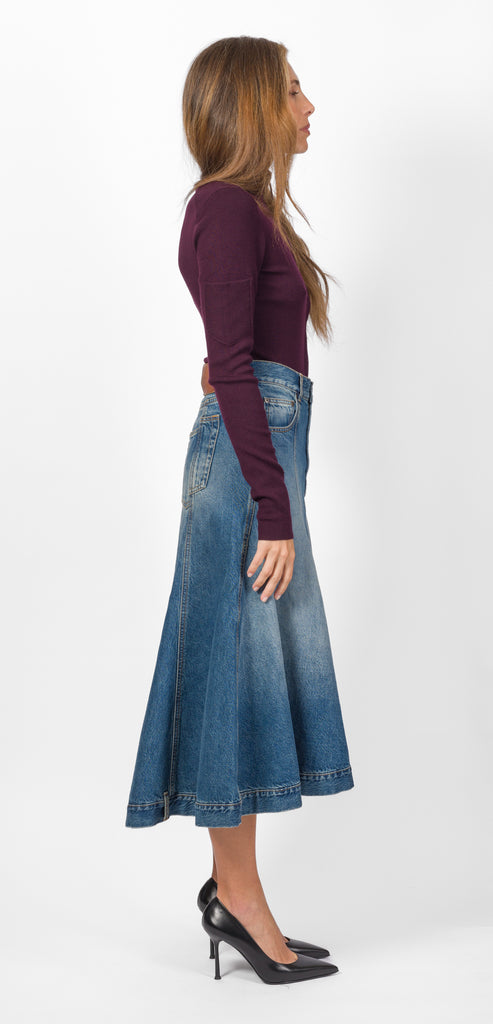 VICTORIA BECKHAM GONNA IN DENIM