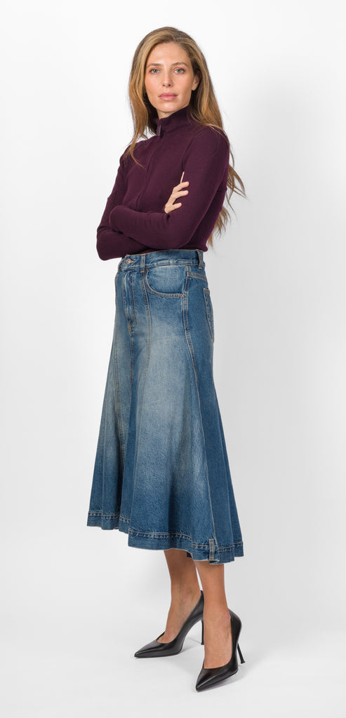 VICTORIA BECKHAM GONNA IN DENIM