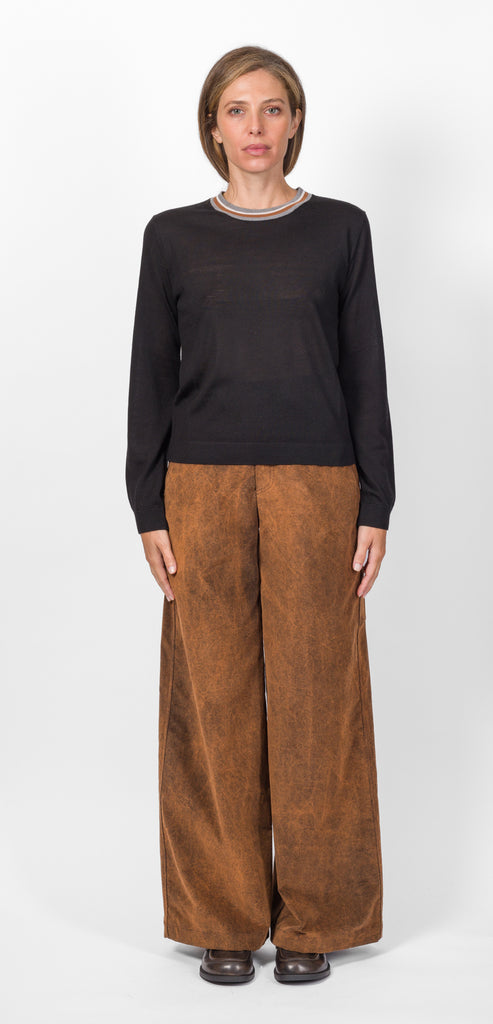 BALLANTYNE CREW NECK WITH CONTRASTS