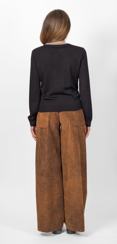 BALLANTYNE CREW NECK WITH CONTRASTS