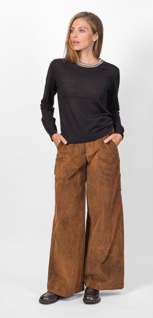 BALLANTYNE CREW NECK WITH CONTRASTS