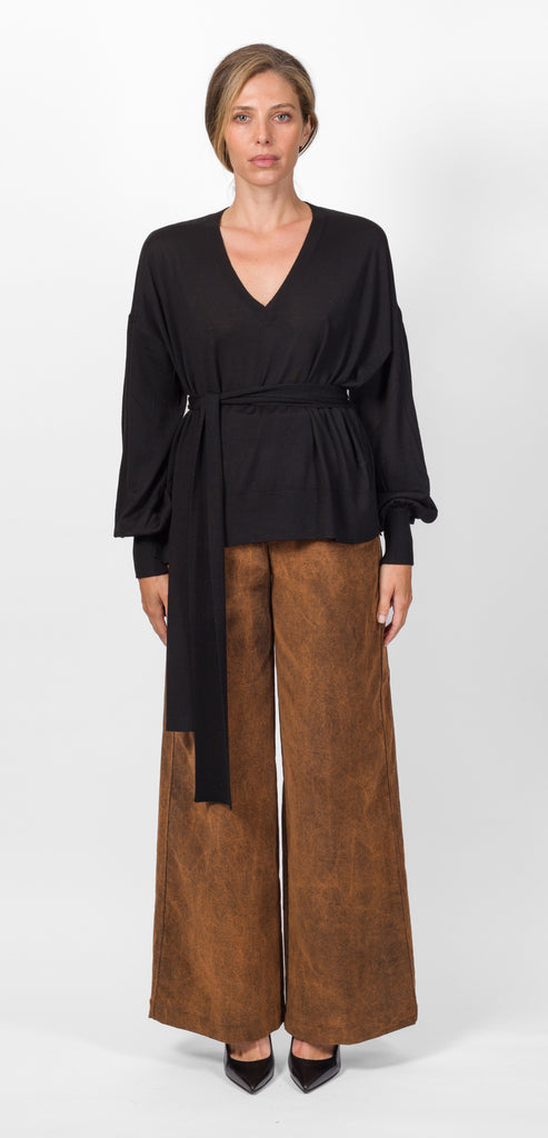 BALLANTYNE BLACK SWEATER WITH SCARF