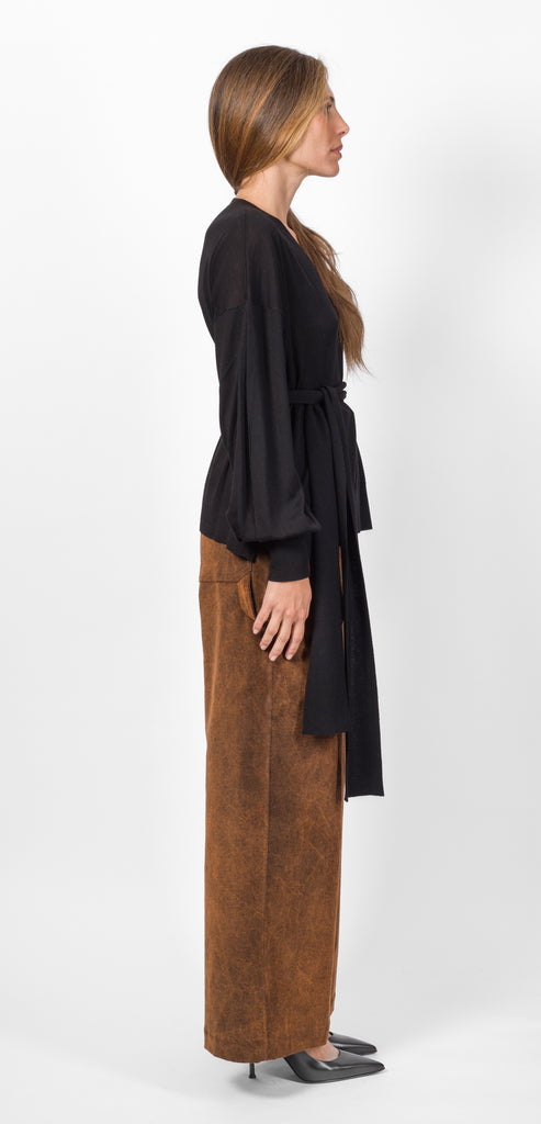 BALLANTYNE BLACK SWEATER WITH SCARF