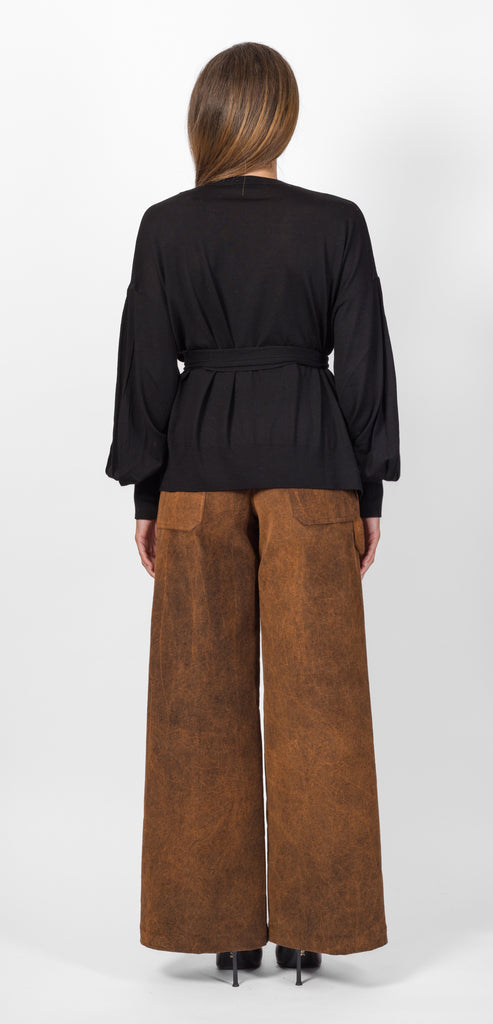 BALLANTYNE BLACK SWEATER WITH SCARF
