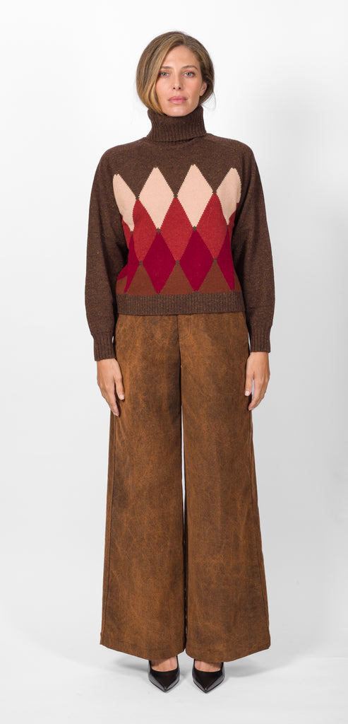 BALLANTYNE BROWN DIAMOND SWEATER