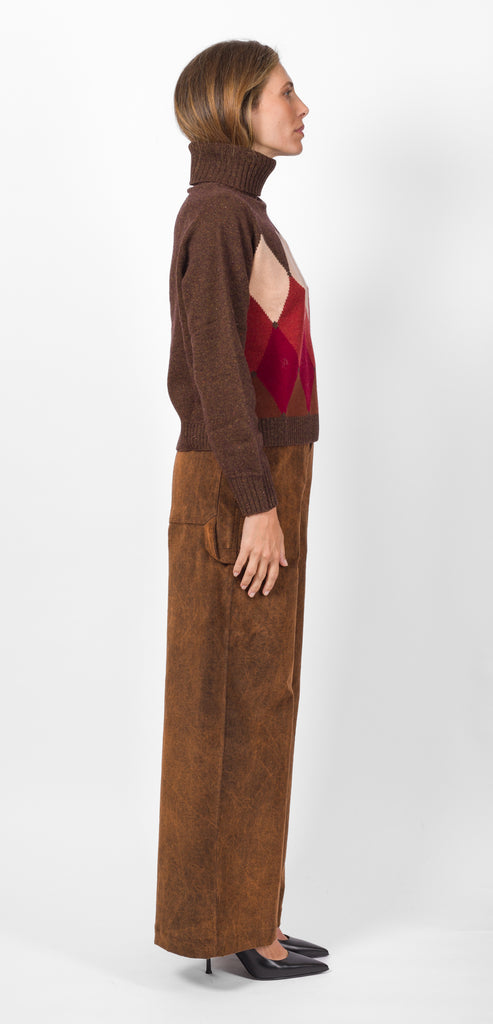 BALLANTYNE BROWN DIAMOND SWEATER