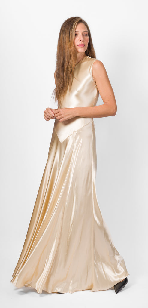 ALBERTA FERRETTI ABITO AVORIO IN RASO