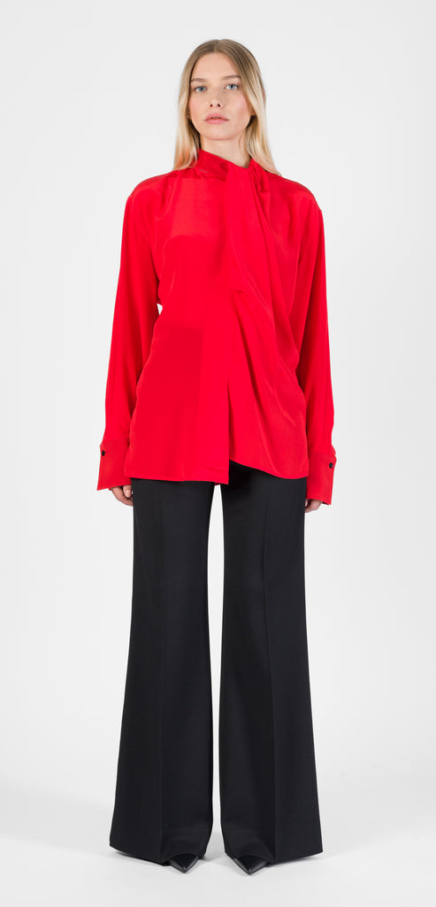 VICTORIA BECKHAM DRAPED BLUSE IN RED