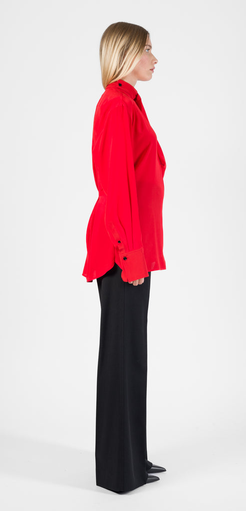 VICTORIA BECKHAM DRAPED BLUSE IN RED