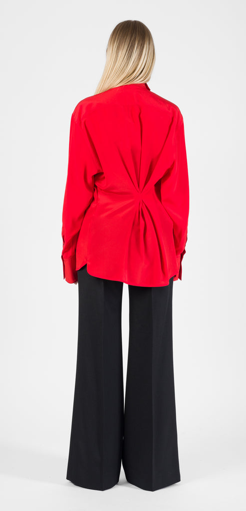 VICTORIA BECKHAM DRAPED BLUSE IN RED