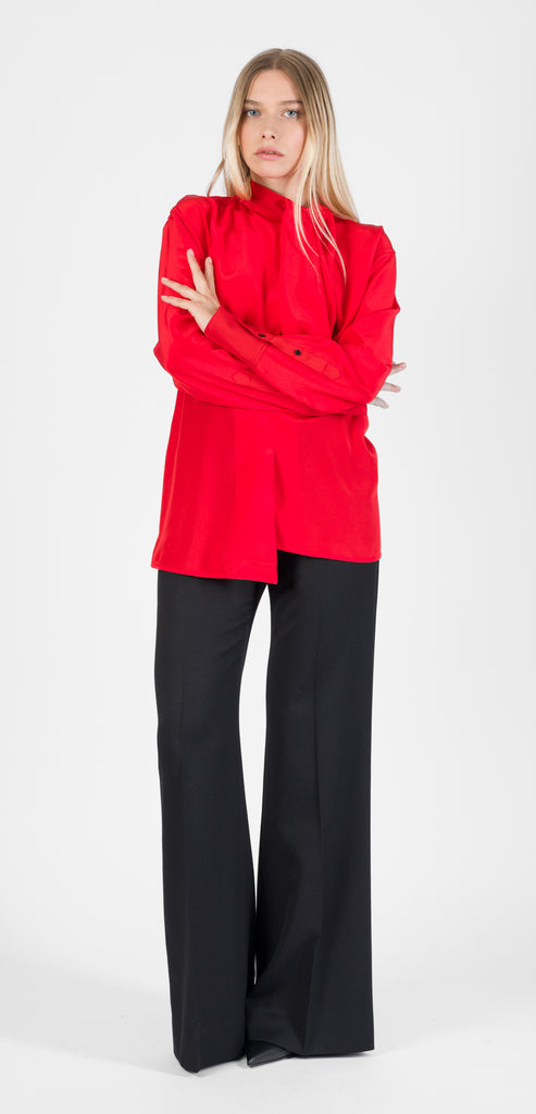 VICTORIA BECKHAM DRAPED BLUSE IN RED