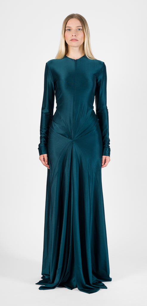 VICTORIA BECKHAM TEAL CUT-OUT DRESS