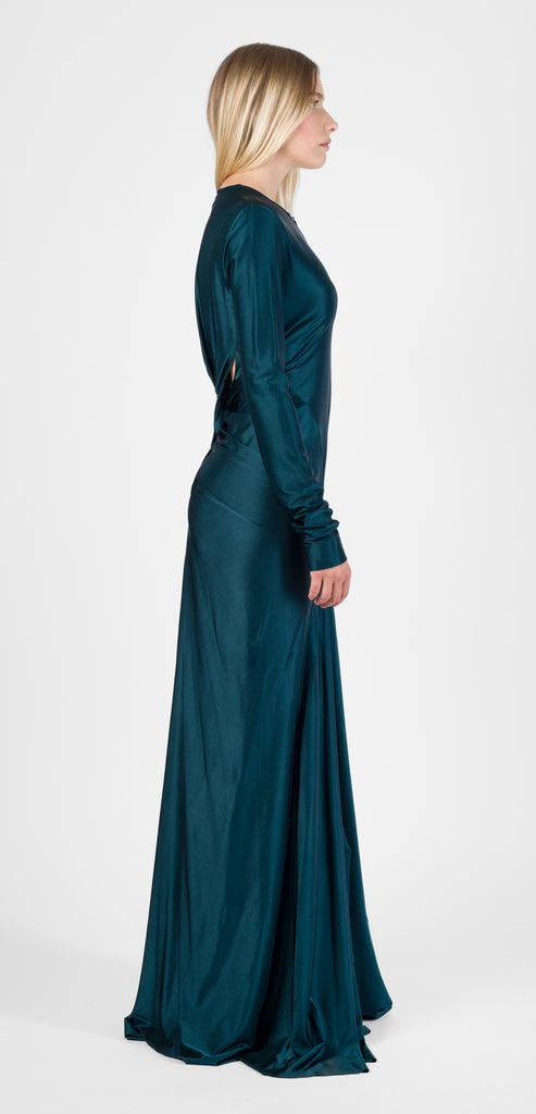 VICTORIA BECKHAM TEAL CUT-OUT DRESS