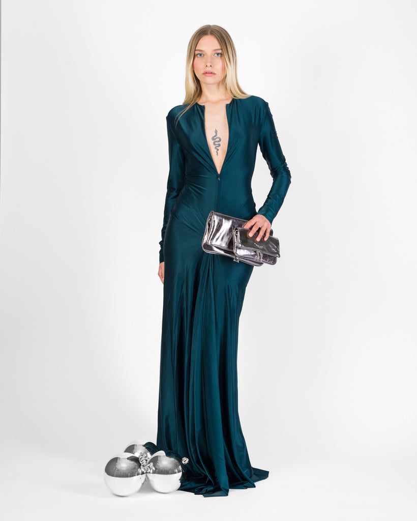 VICTORIA BECKHAM TEAL CUT-OUT DRESS