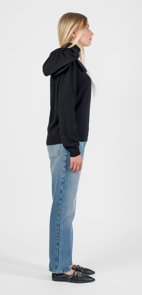 MOSCHINO COUTURE MAGLIONE NERO CON FIORE