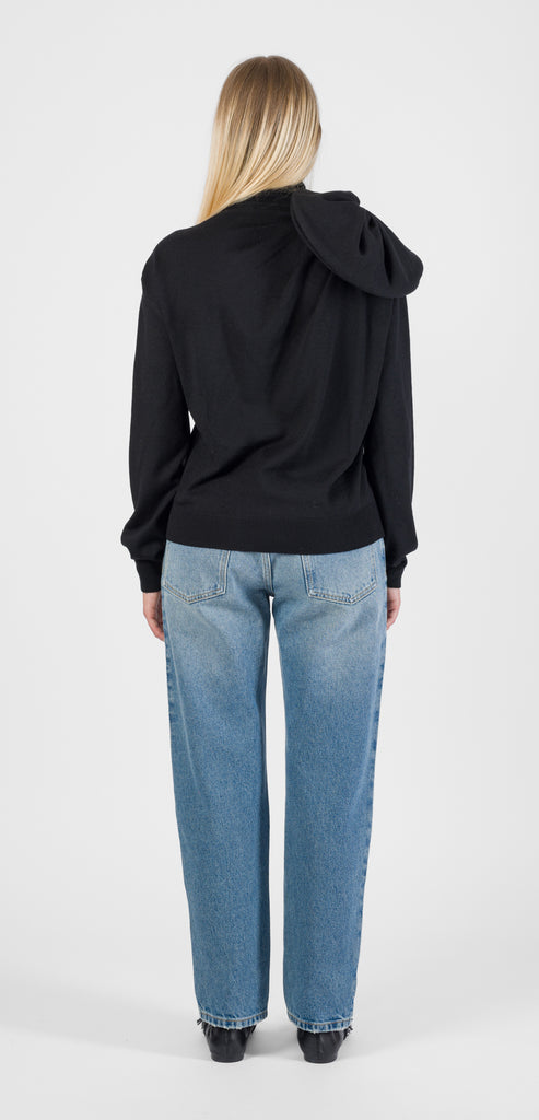 MOSCHINO COUTURE MAGLIONE NERO CON FIORE