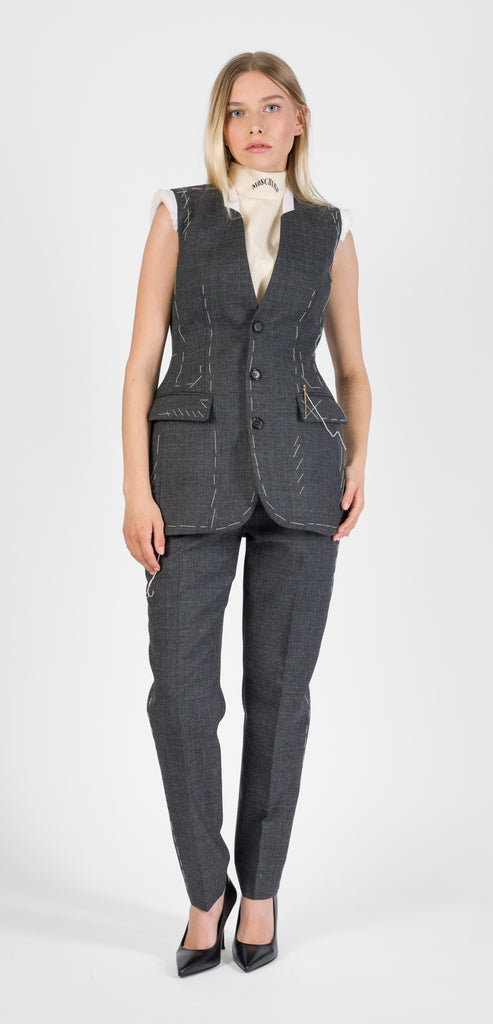 MOSCHINO COUTURE PANTALONE RICAMATO