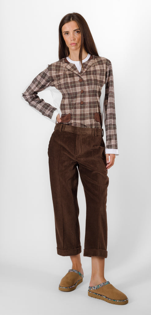 MOSCHINO CROP CORDUROY TROUSERS