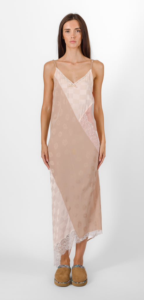 MOSCHINO EMBROIDERED SILK BLEND DRESS