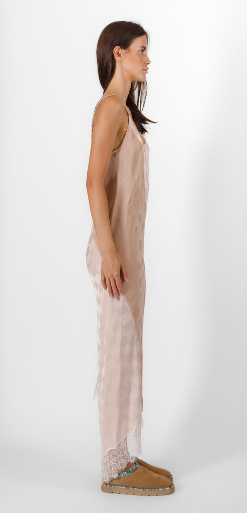 MOSCHINO EMBROIDERED SILK BLEND DRESS