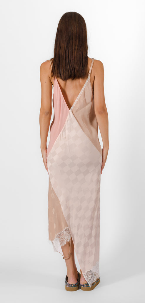 MOSCHINO EMBROIDERED SILK BLEND DRESS