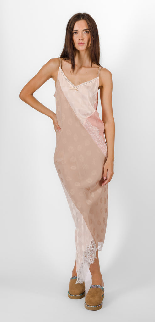 MOSCHINO EMBROIDERED SILK BLEND DRESS