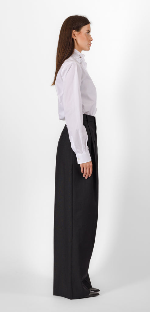MOSCHINO BLACK WOOL TROUSERS