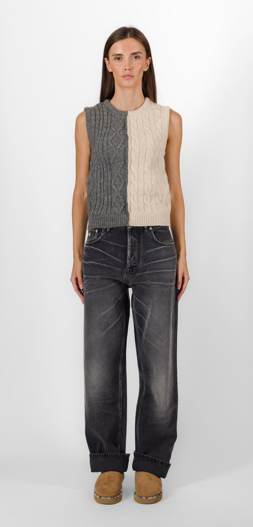 MOSCHINO GILET BI-COLORE