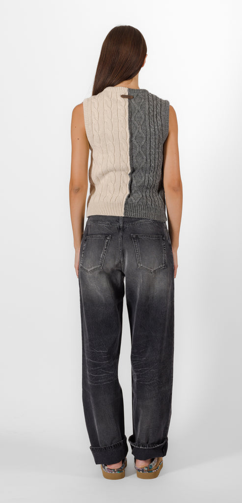 MOSCHINO GILET BI-COLORE