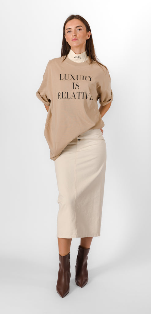 MOSCHINO "LUXURY IS RELATIVE" T-SHIRT