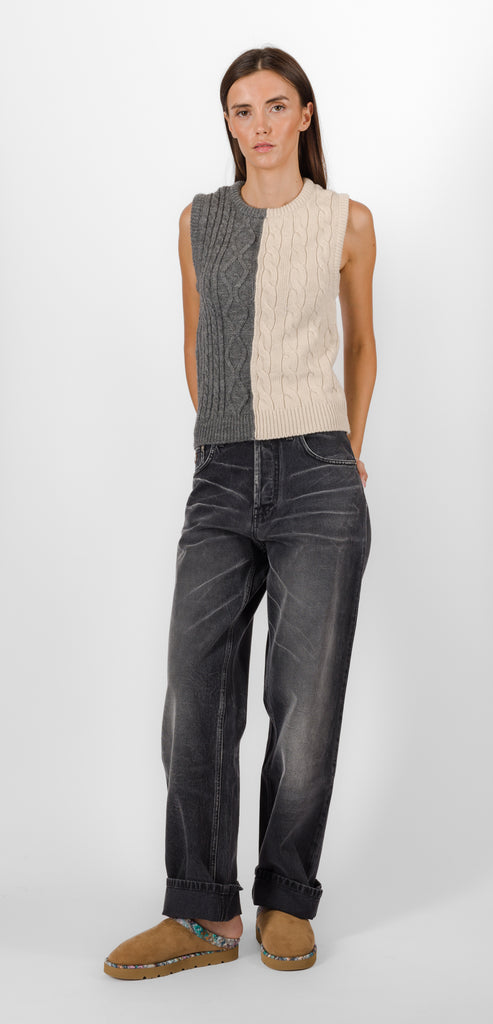 MOSCHINO GILET BI-COLORE